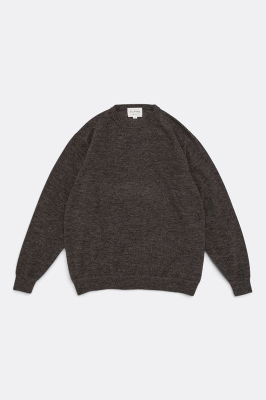 STILL BY HAND Wool Mohair Pullover Ash Brown | Pull Mohair Japonais | Edgar Bdx
