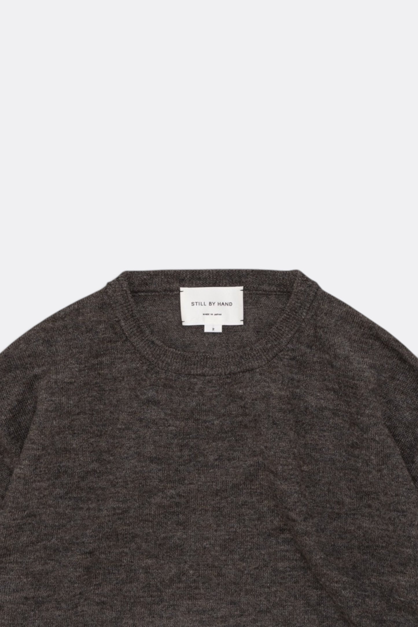 STILL BY HAND Wool Mohair Pullover Ash Brown | Pull Mohair Japonais | Edgar Bdx