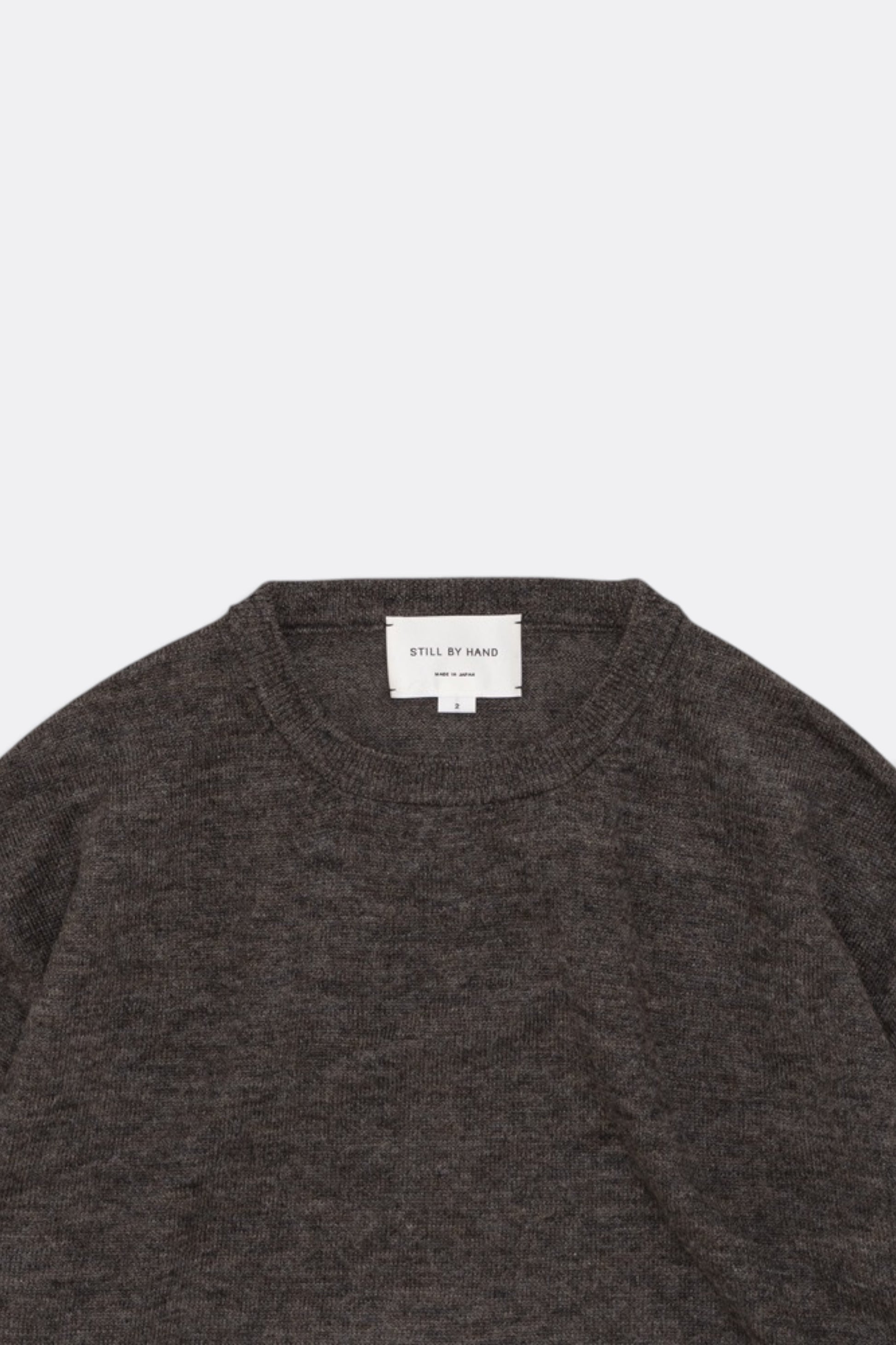 STILL BY HAND Wool Mohair Pullover Ash Brown | Pull Mohair Japonais | Edgar Bdx