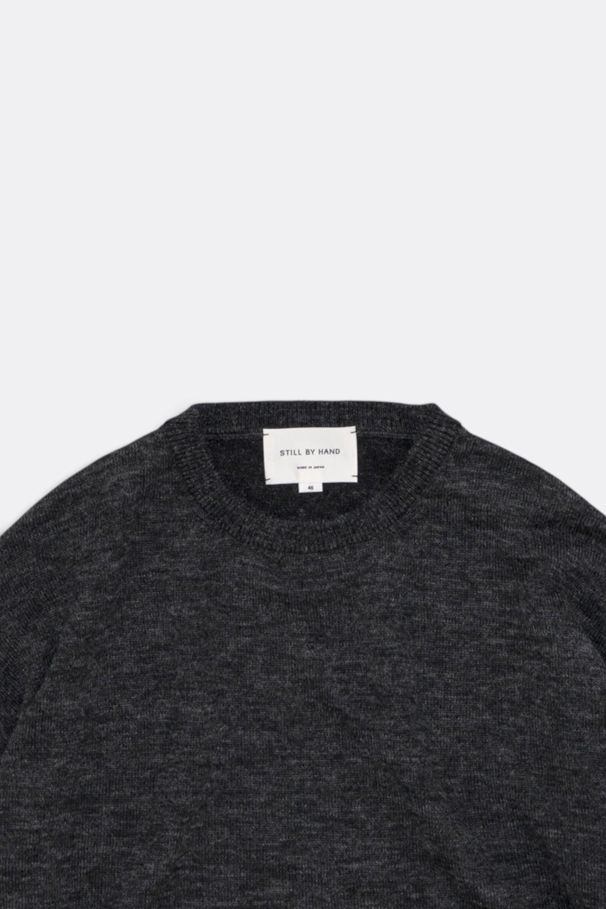 STILL BY HAND Wool Mohair Pullover Charcoal | Pull Mohair Japonais | Edgar Bdx