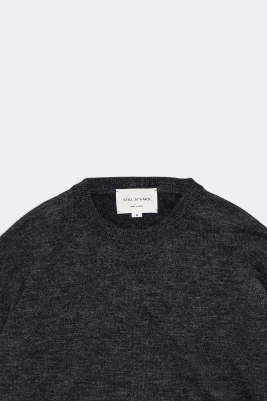 STILL BY HAND Wool Mohair Pullover Charcoal | Pull Mohair Japonais | Edgar Bdx
