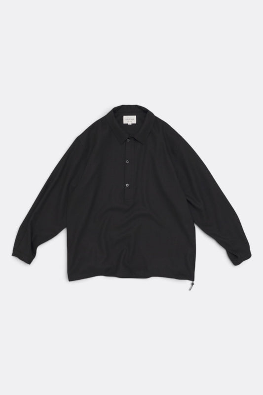 STILL BY HAND Wool Shirt Anorak Black | Anorak Laine Japonais | Edgar Bdx