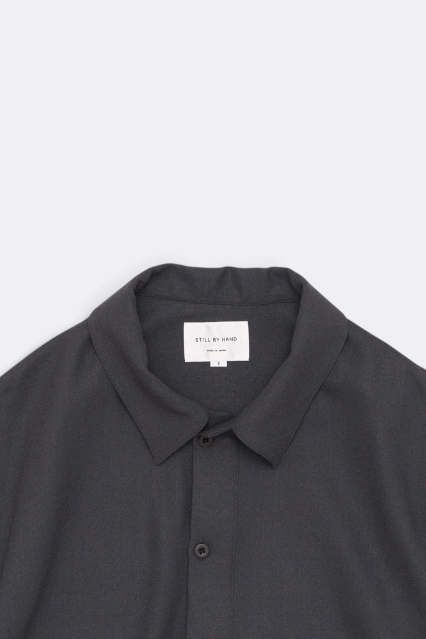 STILL BY HAND Wool Shirt Anorak Charcoal | Anorak Laine Japonais | Edgar Bdx