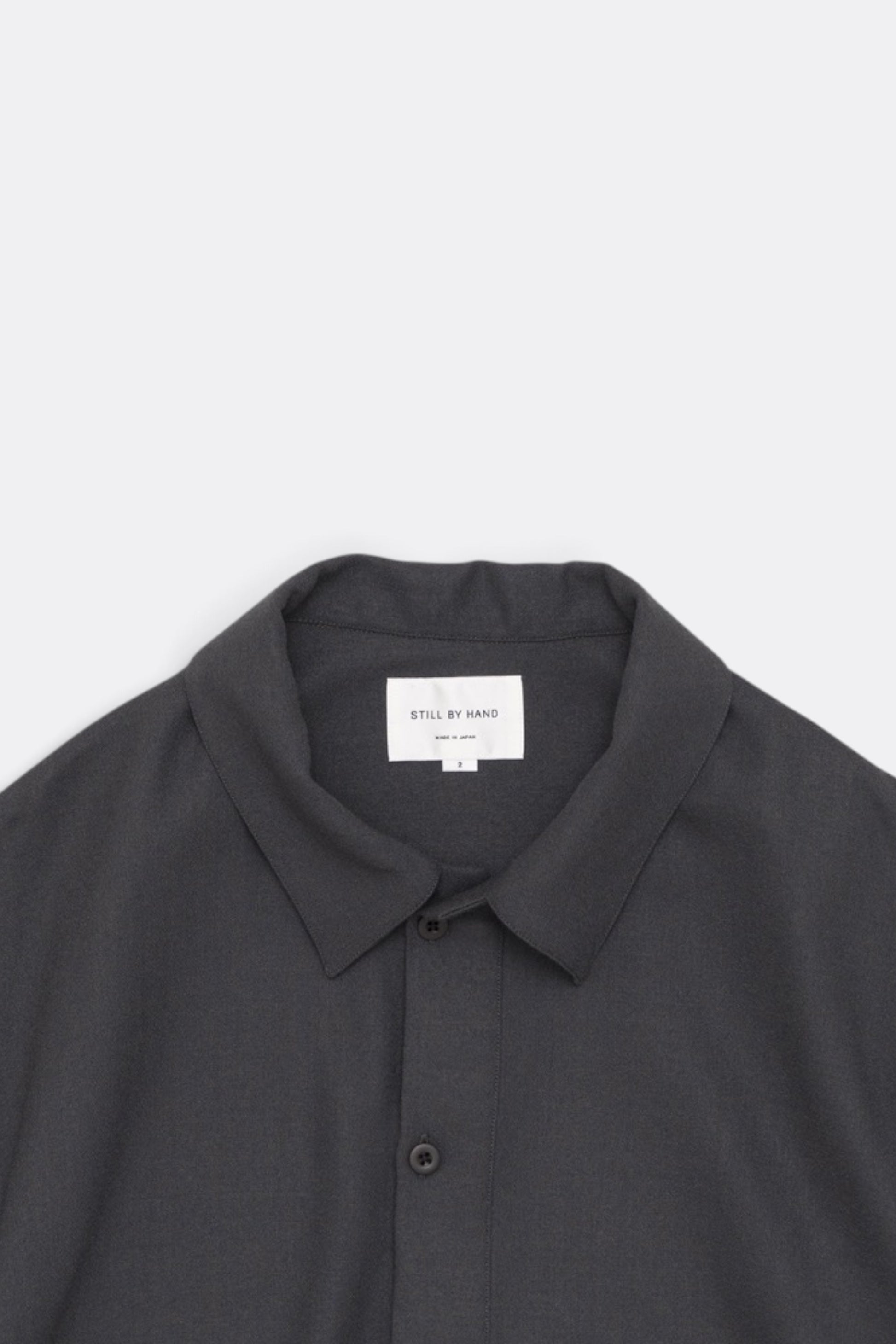 STILL BY HAND Wool Shirt Anorak Charcoal | Anorak Laine Japonais | Edgar Bdx