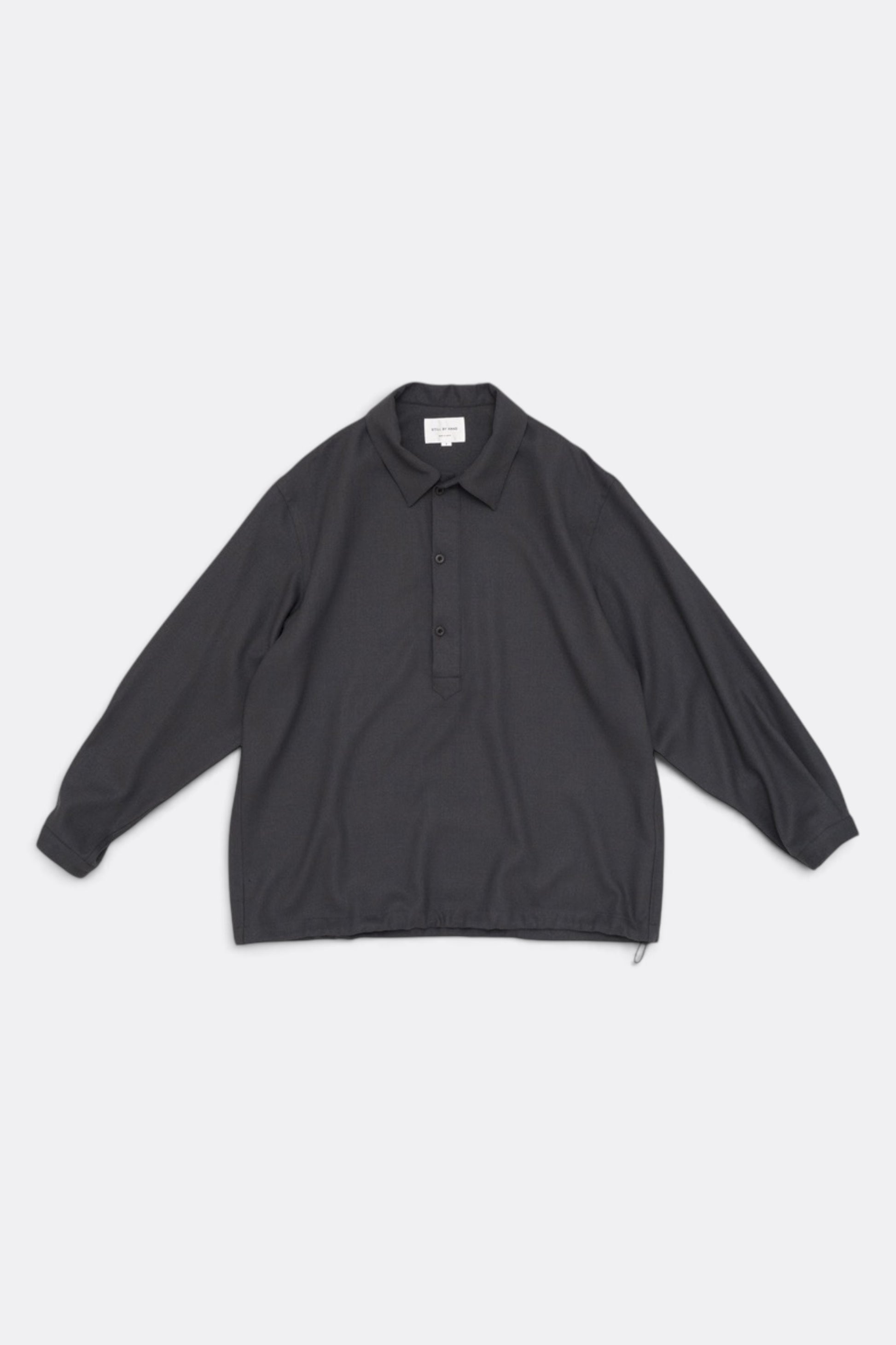 STILL BY HAND Wool Shirt Anorak Charcoal | Anorak Laine Japonais | Edgar Bdx