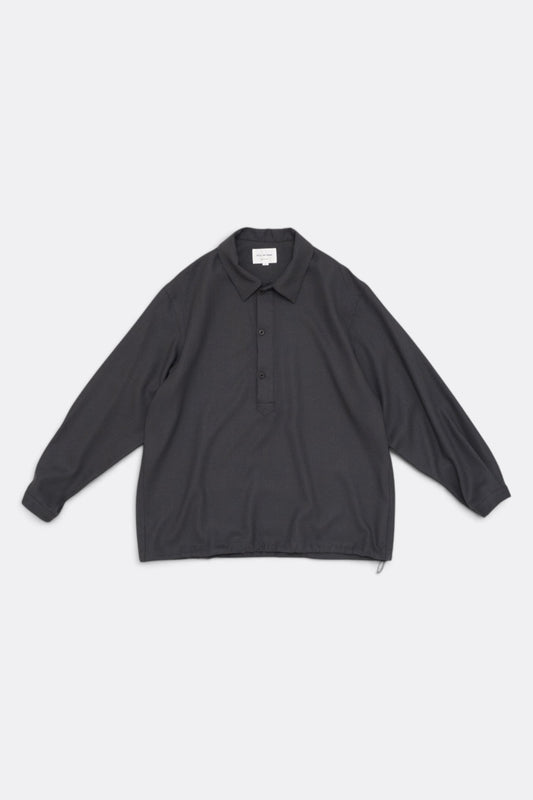 STILL BY HAND Wool Shirt Anorak Charcoal | Anorak Laine Japonais | Edgar Bdx