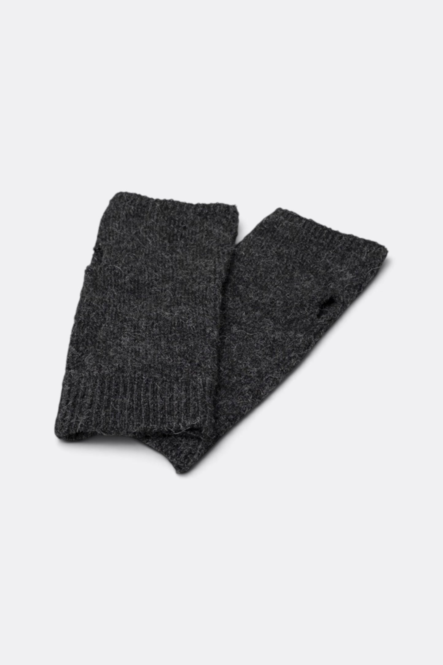 STILL BY HAND Wrist Warmer Alpaca Yarn Charcoal | Mitaines Alpaga Japonais | Edgar Bdx