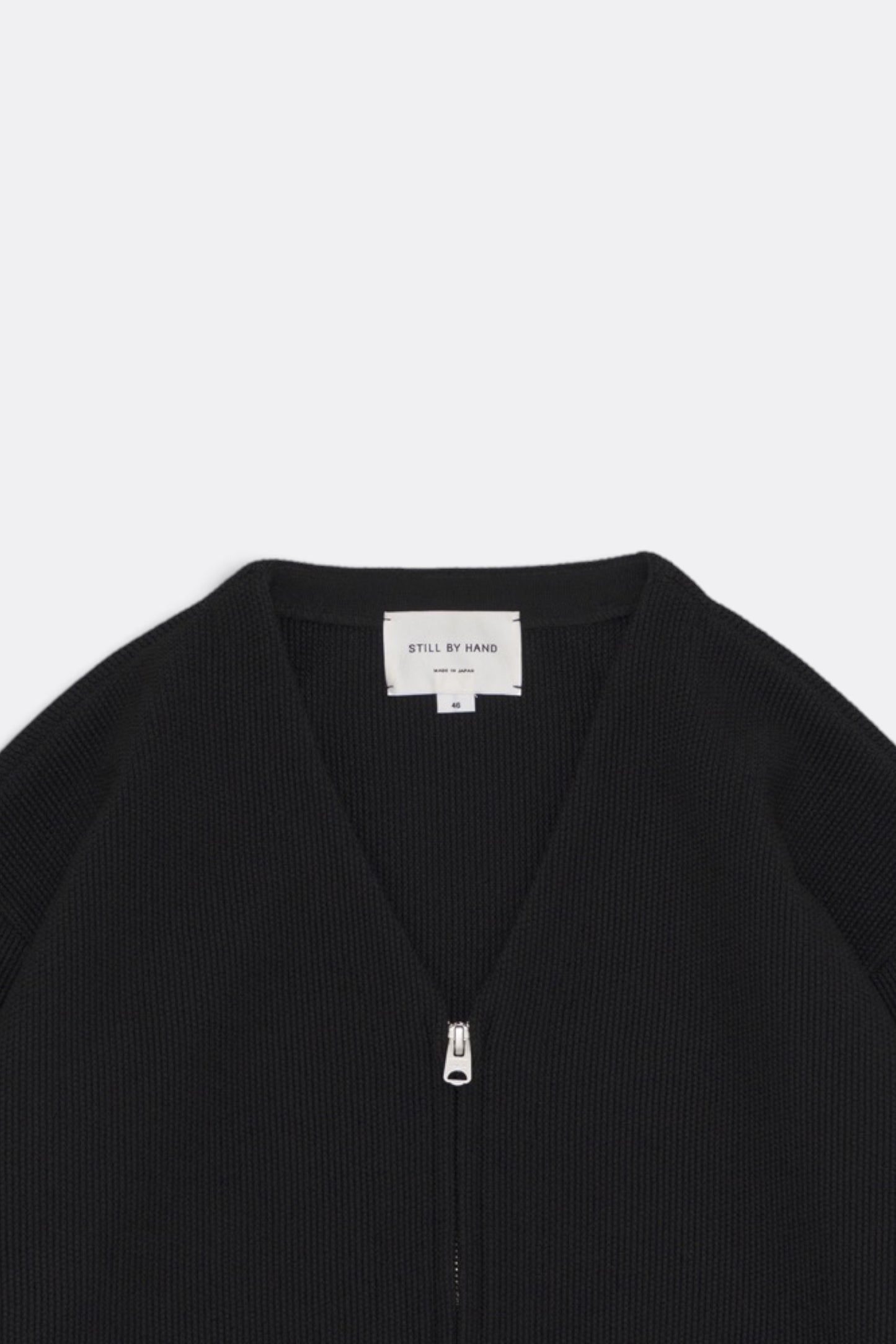 STILL BY HAND Zip Up Cardigan Black | Cardigan Maille Japonais | Edgar Bdx