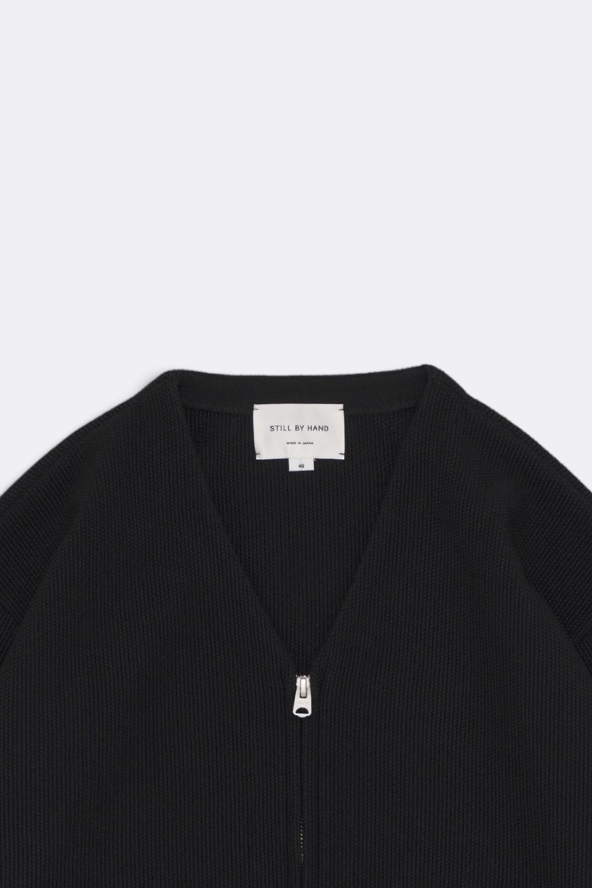 STILL BY HAND Zip Up Cardigan Black | Cardigan Maille Japonais | Edgar Bdx