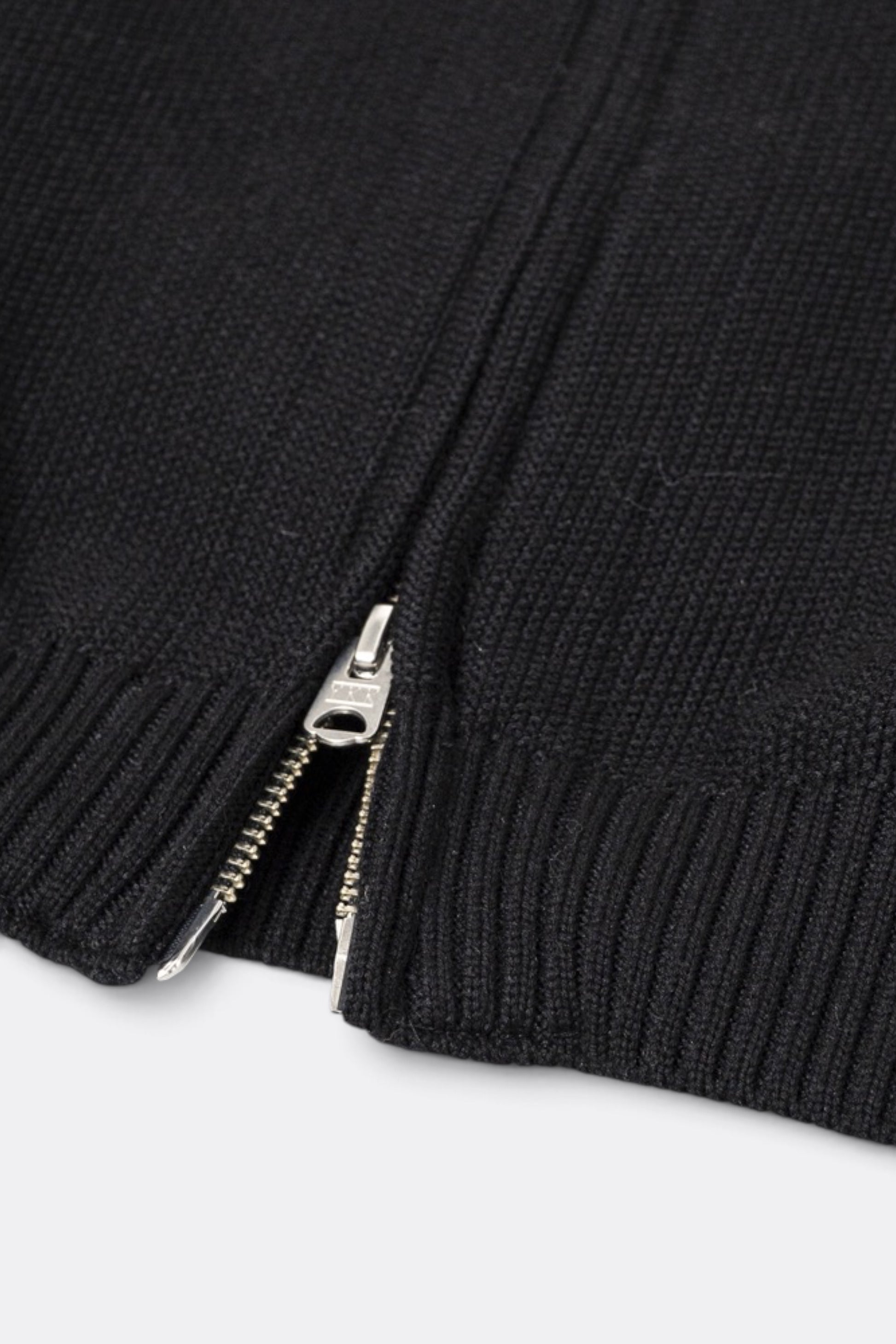 STILL BY HAND Zip Up Cardigan Black | Cardigan Maille Japonais | Edgar Bdx