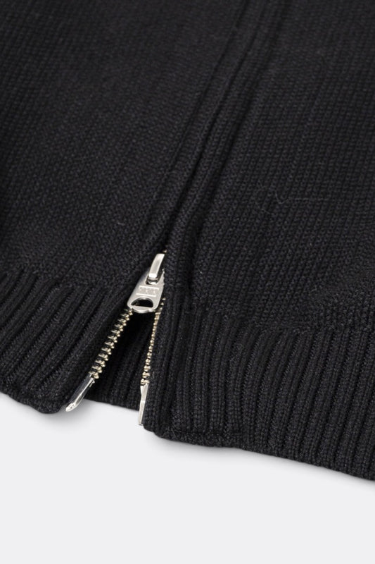STILL BY HAND Zip Up Cardigan Black | Cardigan Maille Japonais | Edgar Bdx