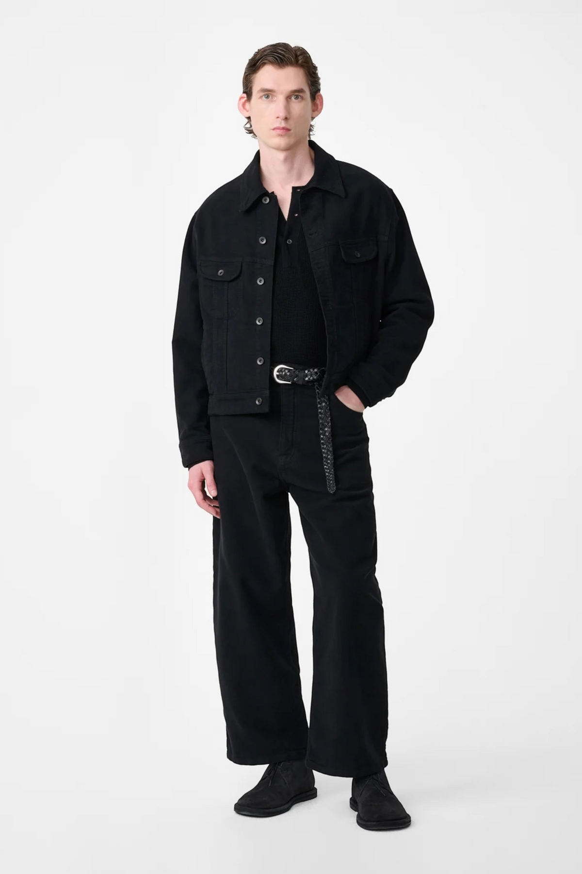 STUDIO NICHOLSON Derby Moleskin Jacket Black | Edgar Bdx