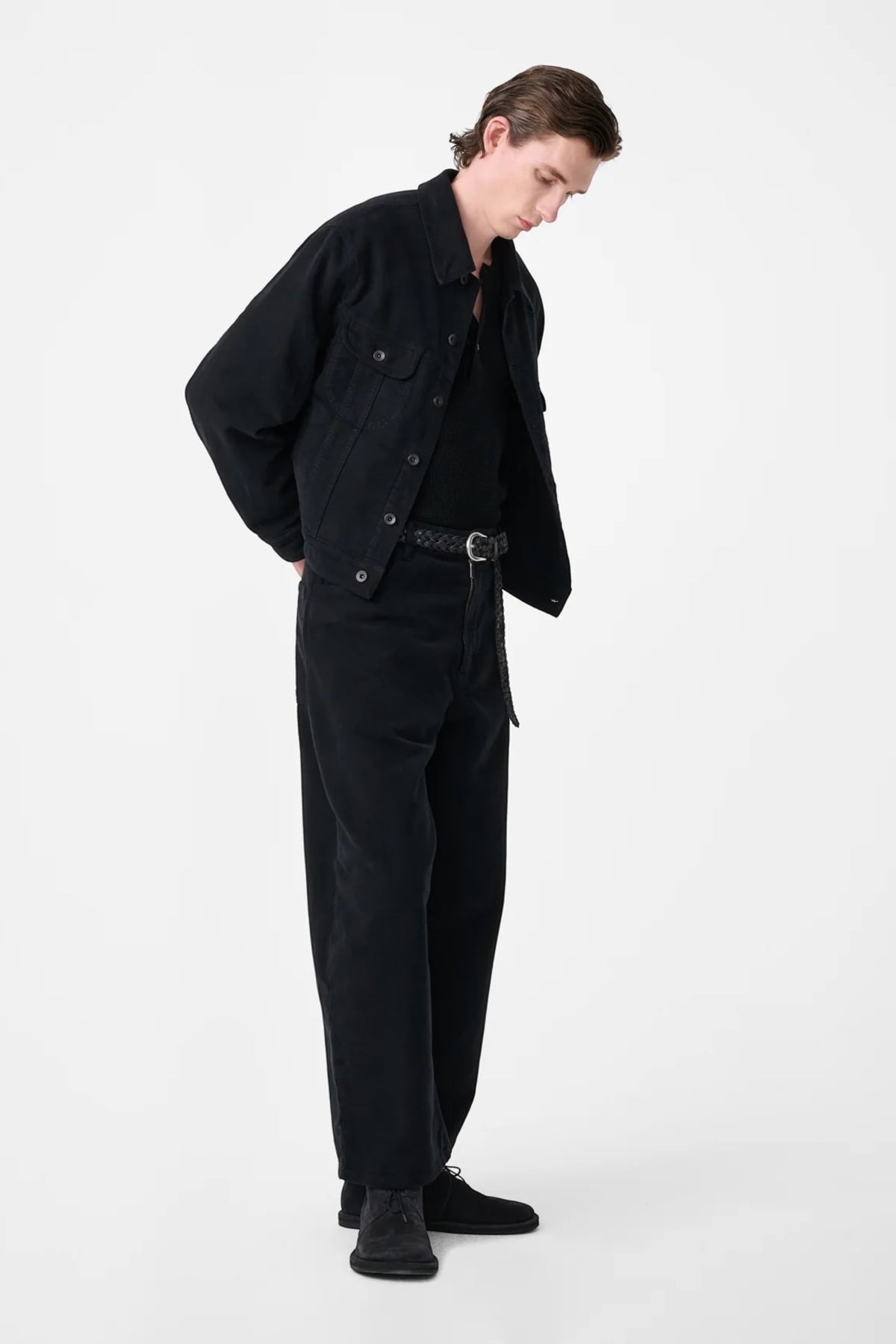 STUDIO NICHOLSON Derby Moleskin Jacket Black | Edgar Bdx