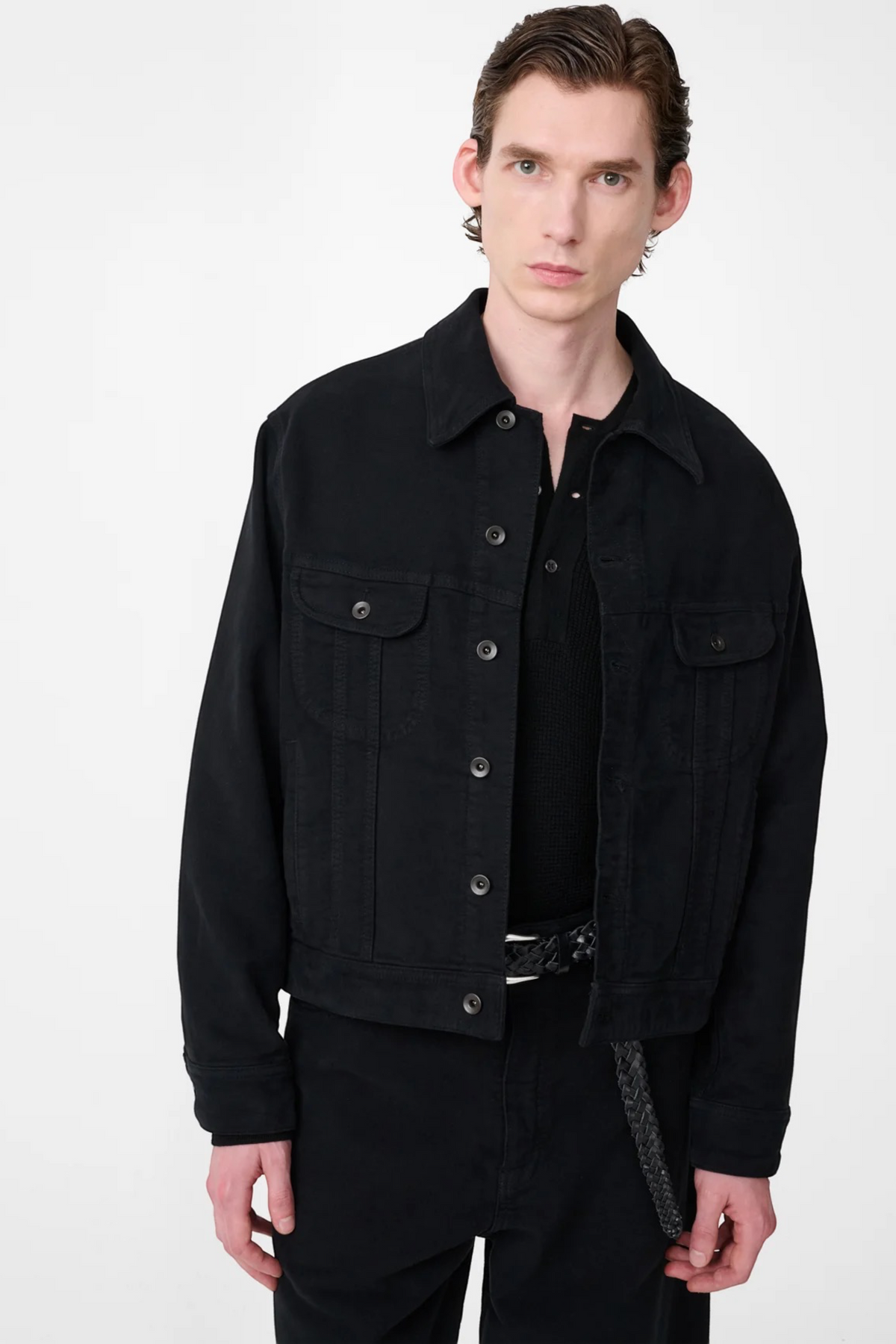 STUDIO NICHOLSON Derby Moleskin Jacket Black | Edgar Bdx