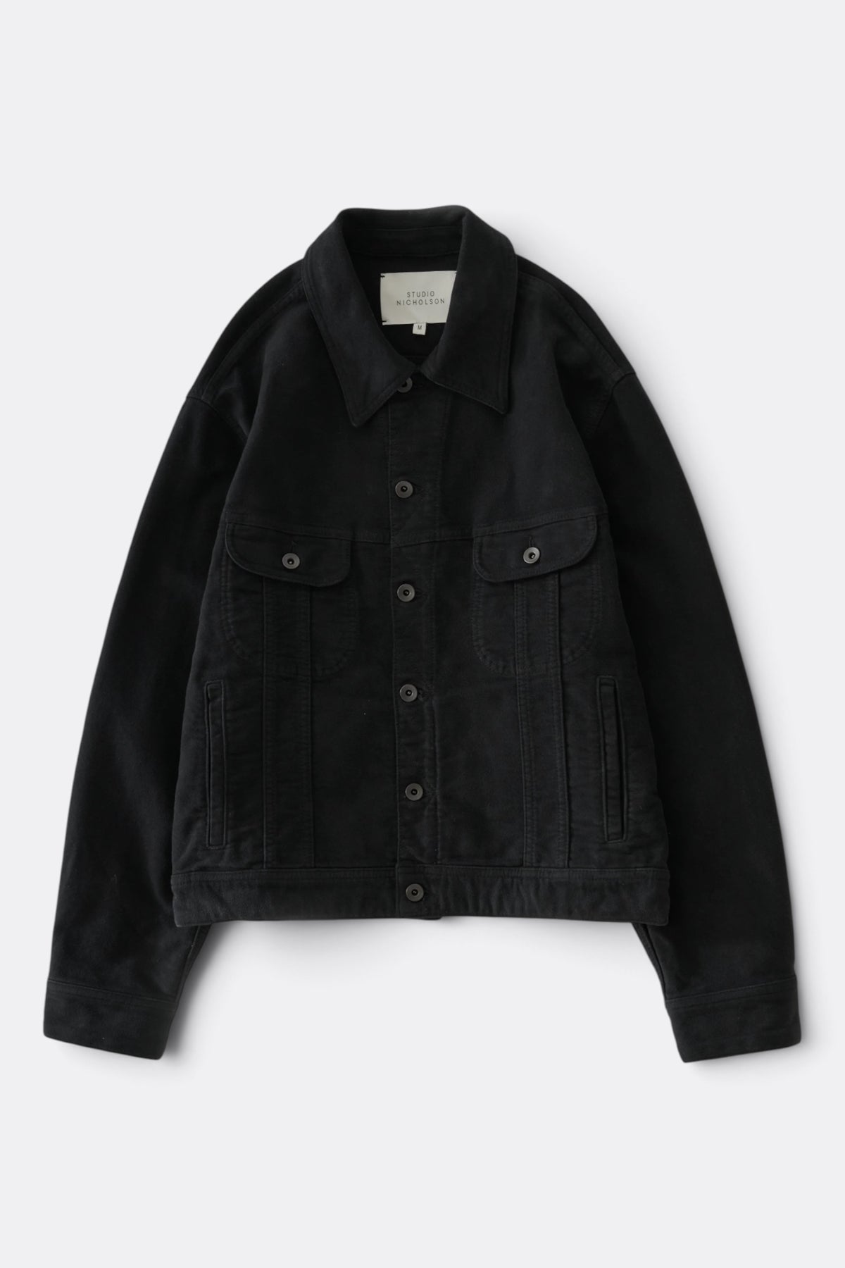 STUDIO NICHOLSON Derby Moleskin Jacket Black | Edgar Bdx