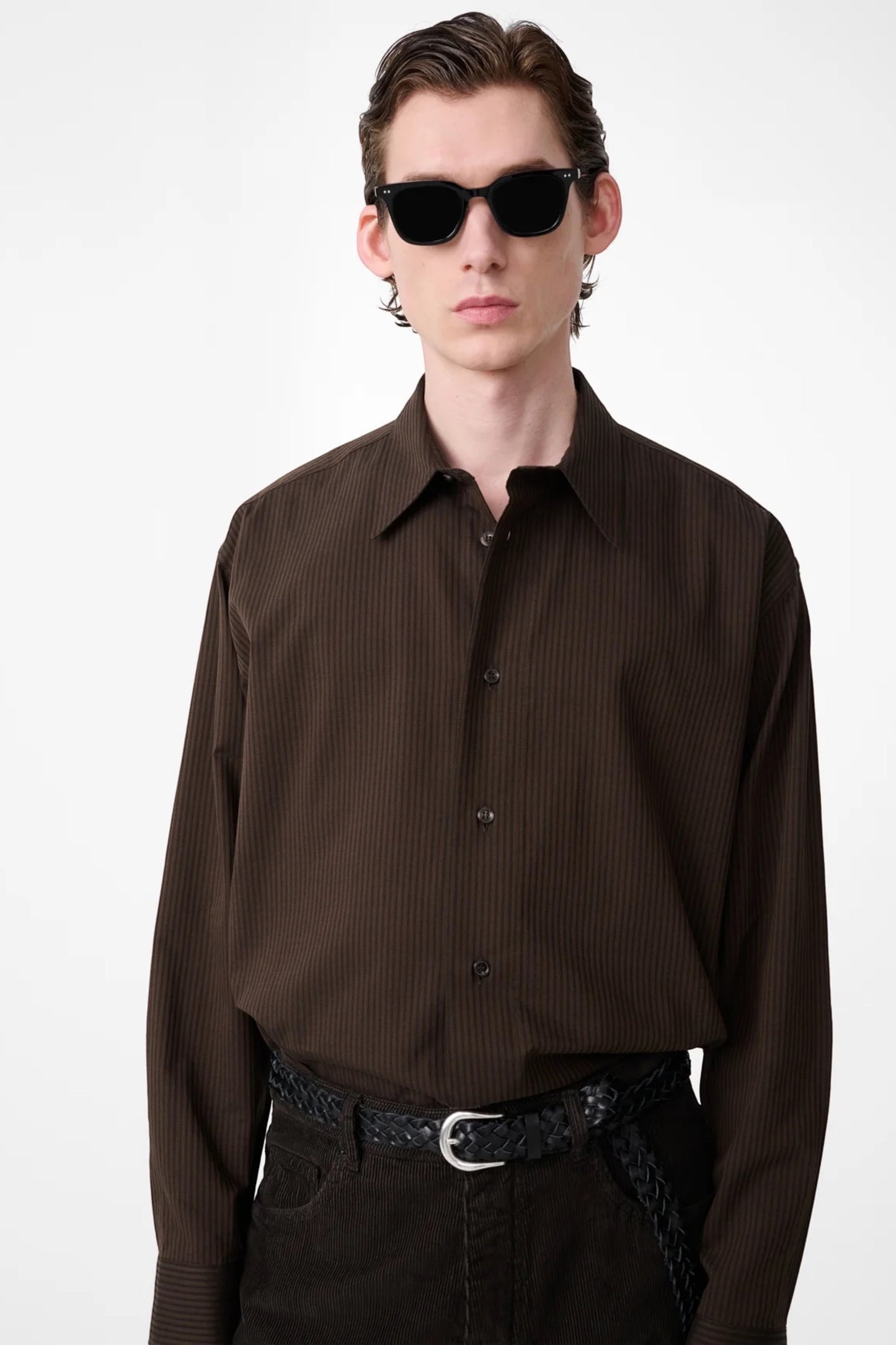 STUDIO NICHOLSON Hal Shirt Malt Stripe | Chemise Coton Premium | Edgar Bdx