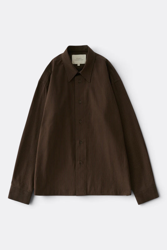 STUDIO NICHOLSON Hal Shirt Malt Stripe | Chemise Coton Premium | Edgar Bdx