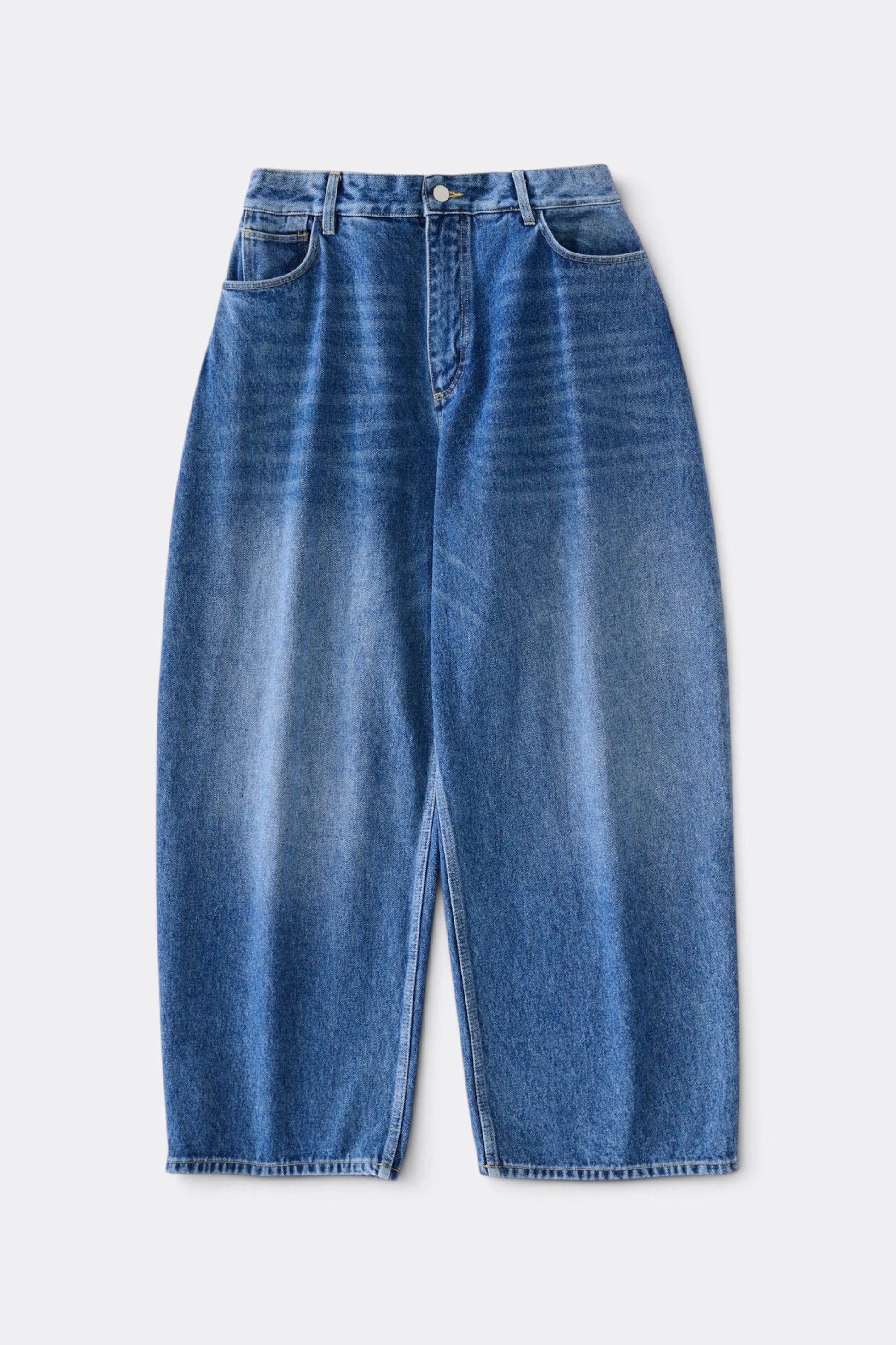 STUDIO NICHOLSON Paolo Denim Wide Leg Pant Worn Wash Indigo | Jean Premium | Edgar Bdx