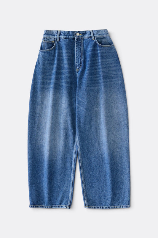 STUDIO NICHOLSON Paolo Denim Wide Leg Pant Worn Wash Indigo | Jean Premium | Edgar Bdx