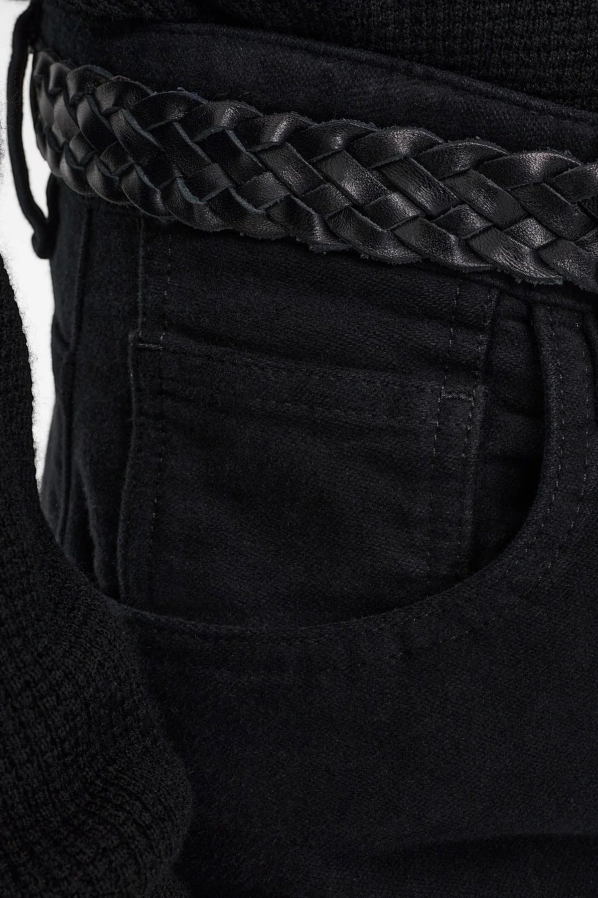 STUDIO NICHOLSON Paolo Moleskin Wide Leg Pant Black | Edgar Bdx