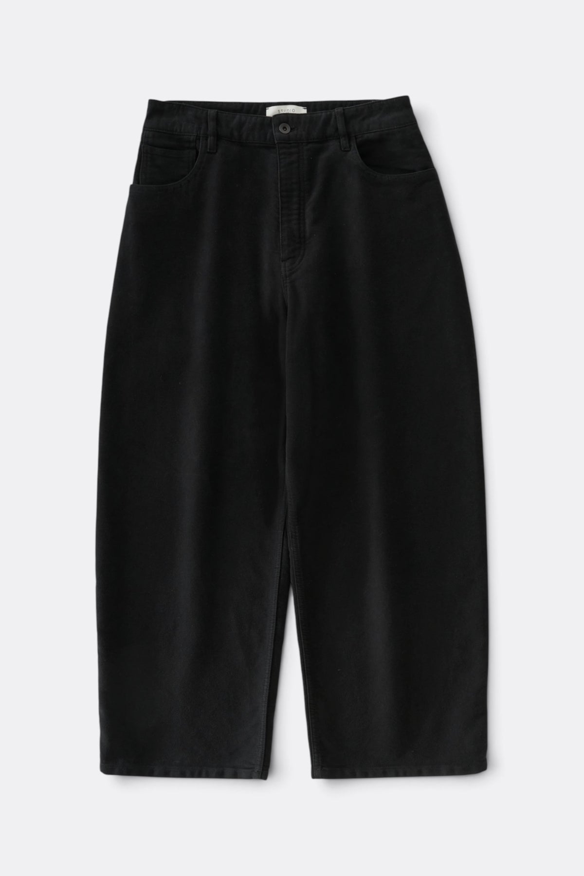STUDIO NICHOLSON Paolo Moleskin Wide Leg Pant Black | Edgar Bdx