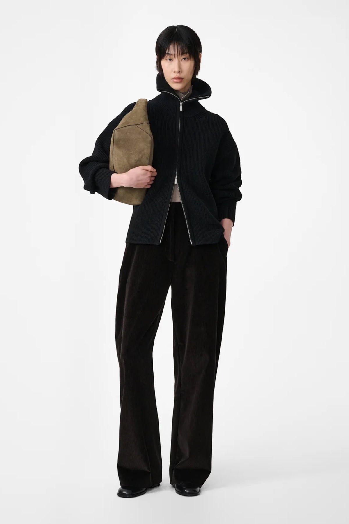 STUDIO NICHOLSON Sandos Knit Black | Pull Mérinos RWS | Edgar Bdx