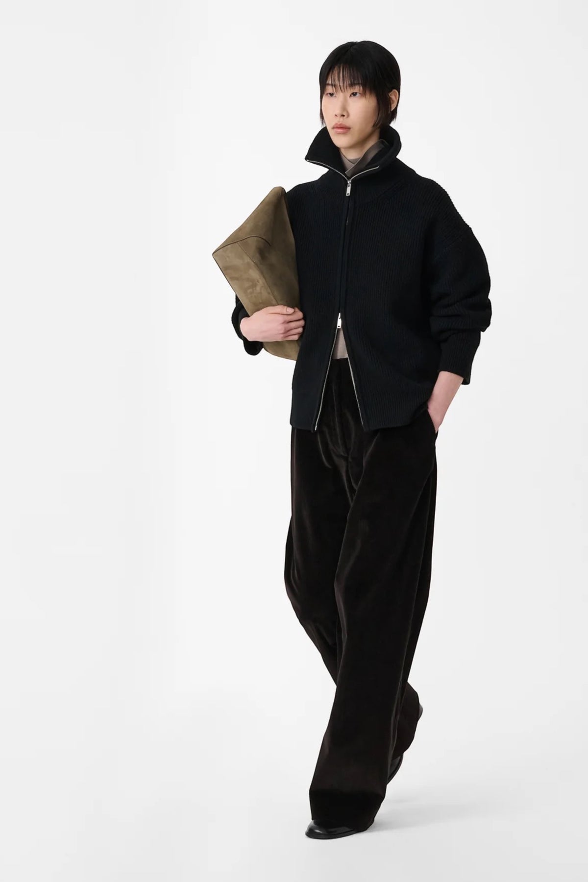 STUDIO NICHOLSON Sandos Knit Black | Pull Mérinos RWS | Edgar Bdx