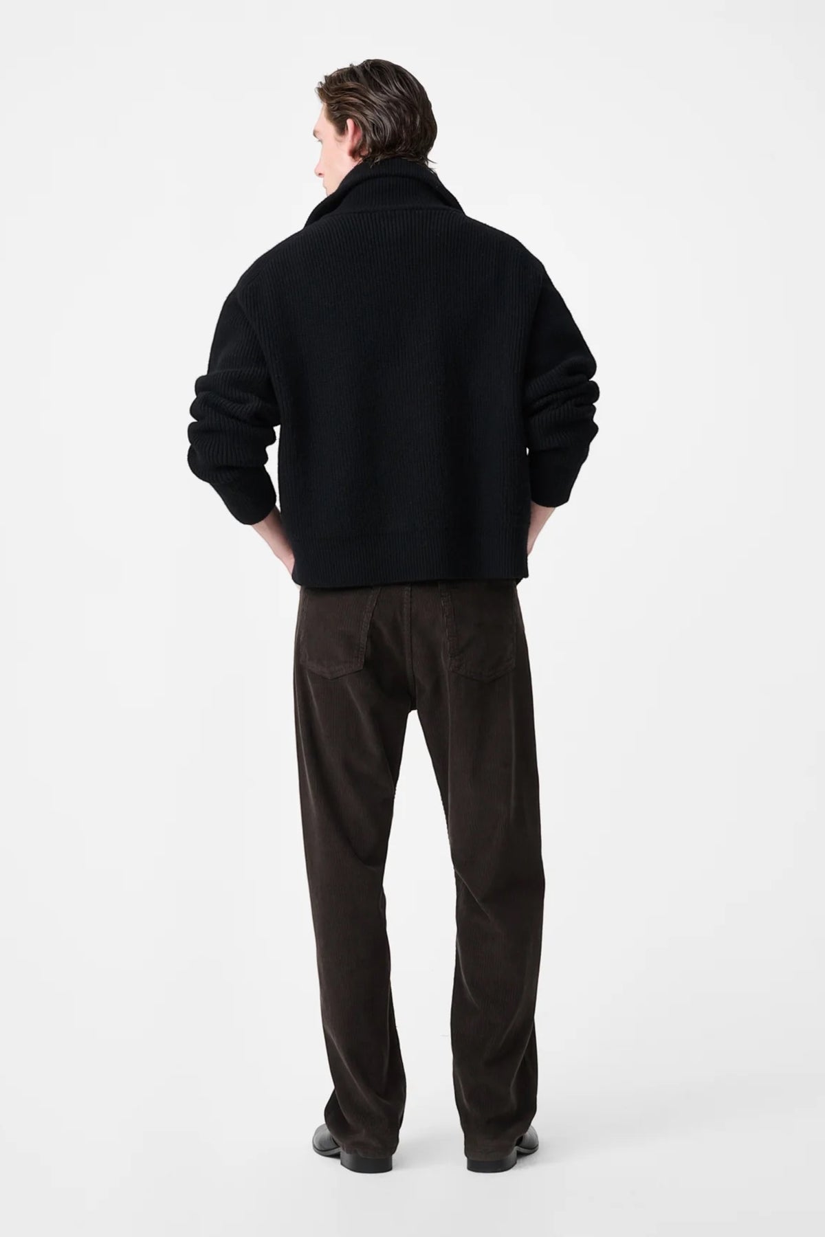 STUDIO NICHOLSON Sandos Knit Black | Pull Mérinos RWS | Edgar Bdx