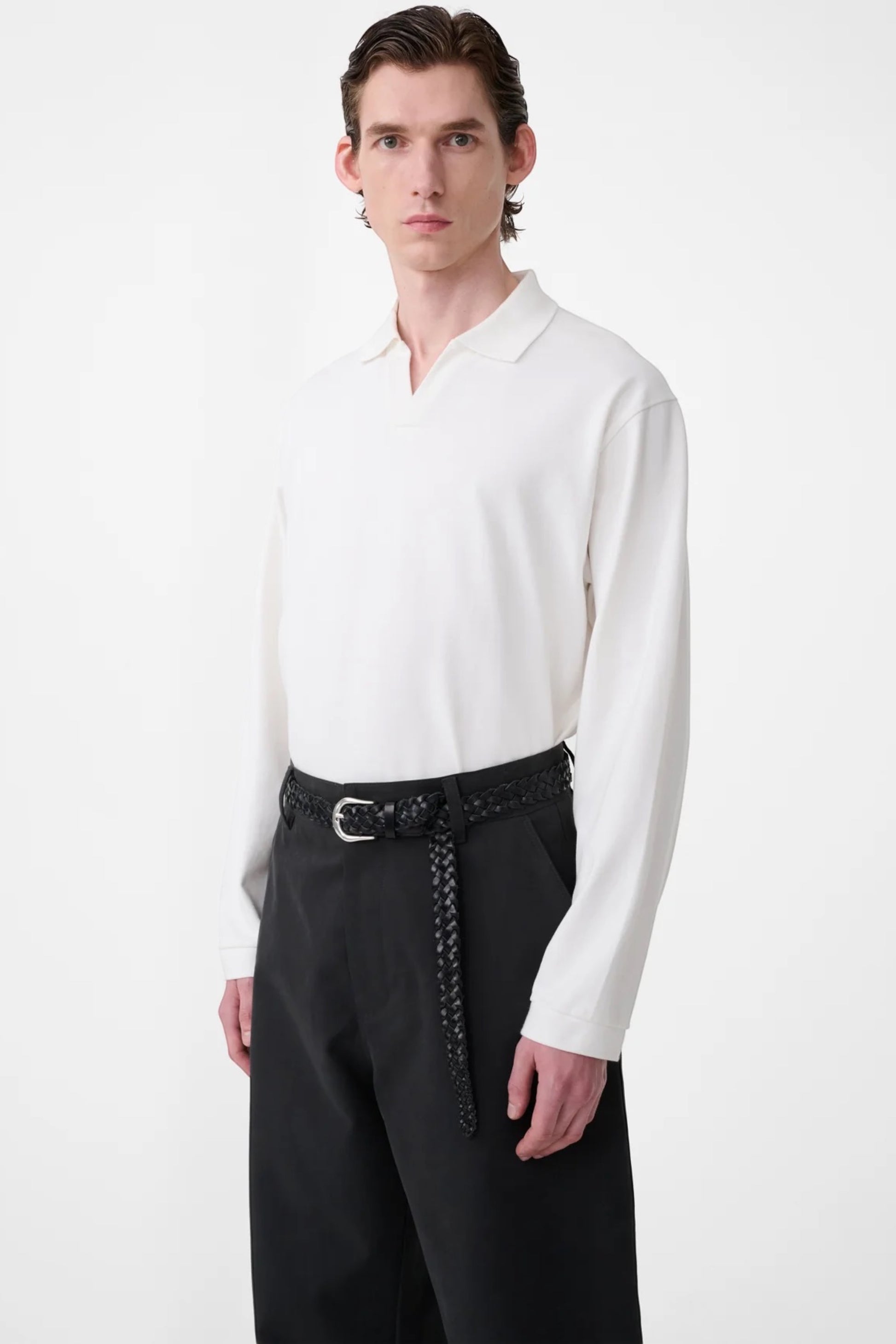 STUDIO NICHOLSON Sudds Long Sleeve Jersey Parchment | T-Shirt Coton Premium | Edgar Bdx