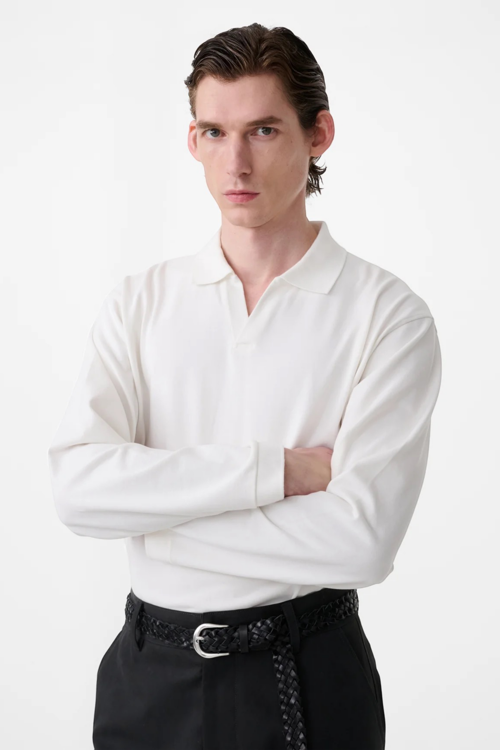 STUDIO NICHOLSON Sudds Long Sleeve Jersey Parchment | T-Shirt Coton Premium | Edgar Bdx