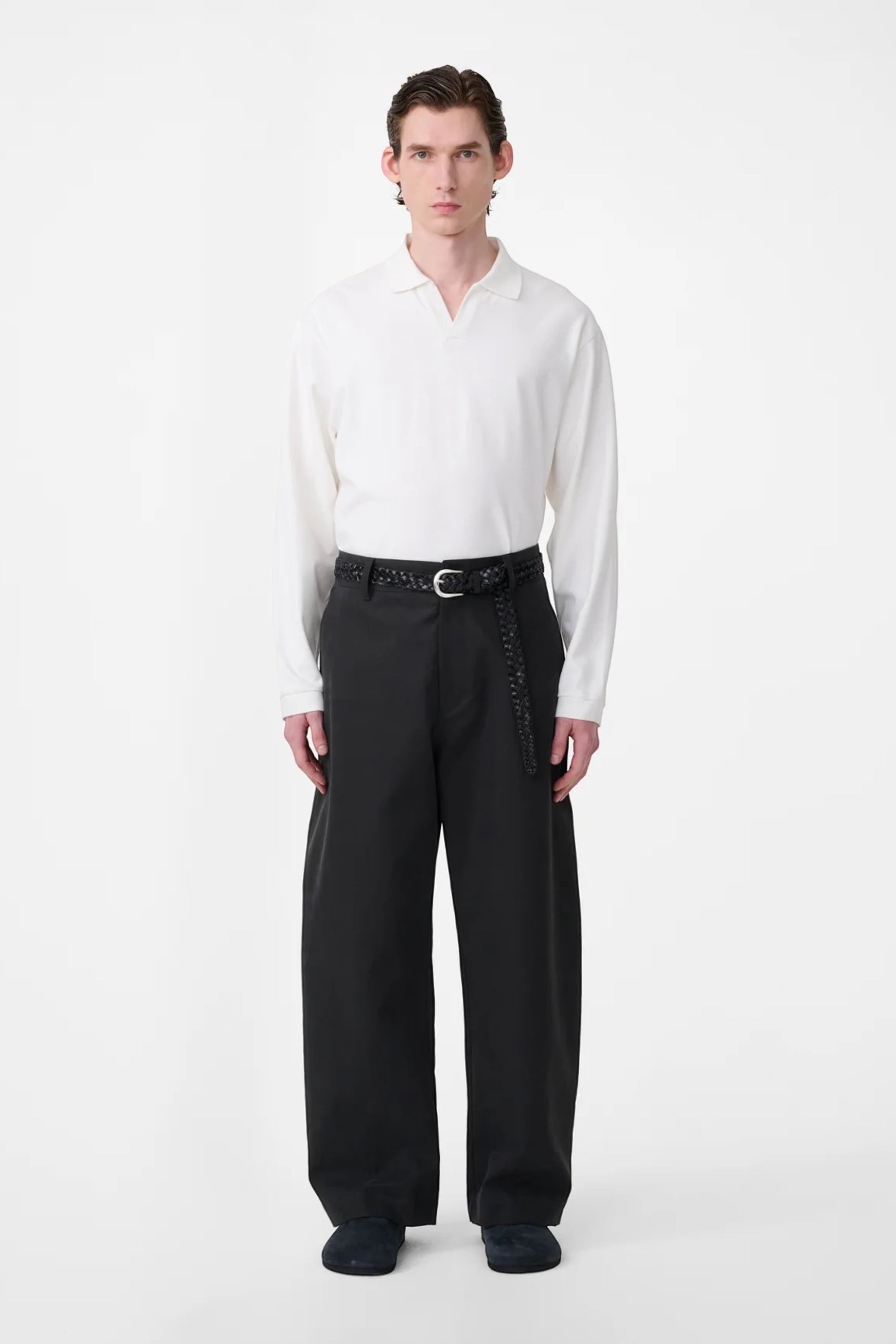 STUDIO NICHOLSON Sudds Long Sleeve Jersey Parchment | T-Shirt Coton Premium | Edgar Bdx