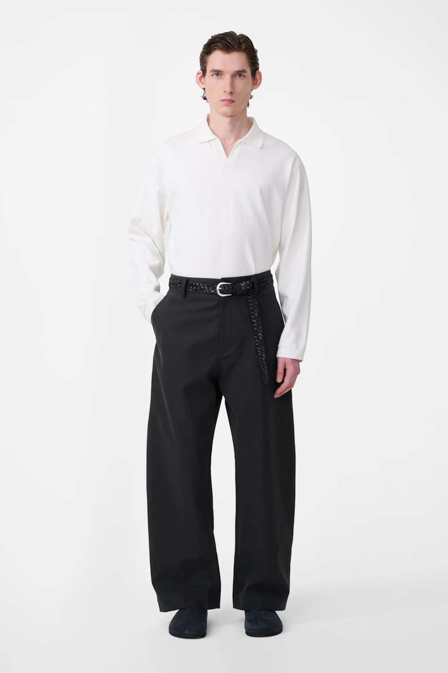 STUDIO NICHOLSON Sudds Long Sleeve Jersey Parchment | T-Shirt Coton Premium | Edgar Bdx