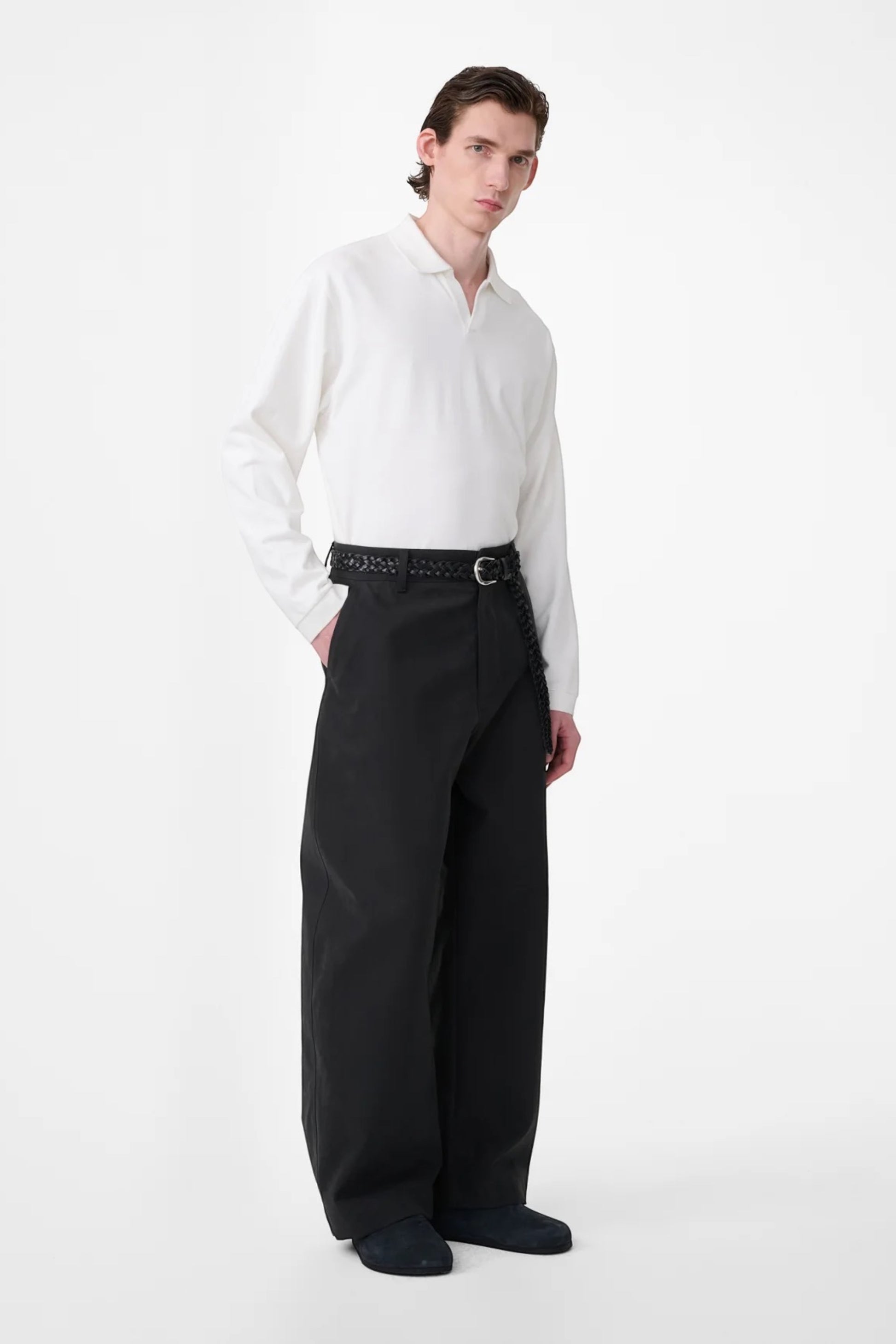 STUDIO NICHOLSON Sudds Long Sleeve Jersey Parchment | T-Shirt Coton Premium | Edgar Bdx