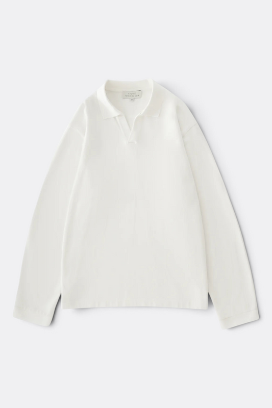 STUDIO NICHOLSON Sudds Long Sleeve Jersey Parchment | T-Shirt Coton Premium | Edgar Bdx