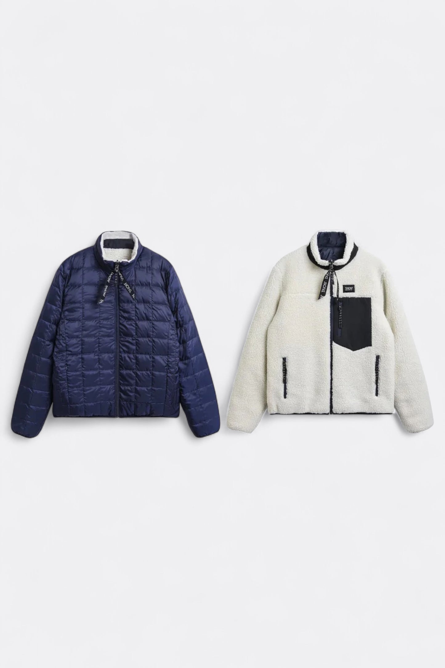 Taion - Down × Boa Reversible Down Vest (Navy / Ivory)