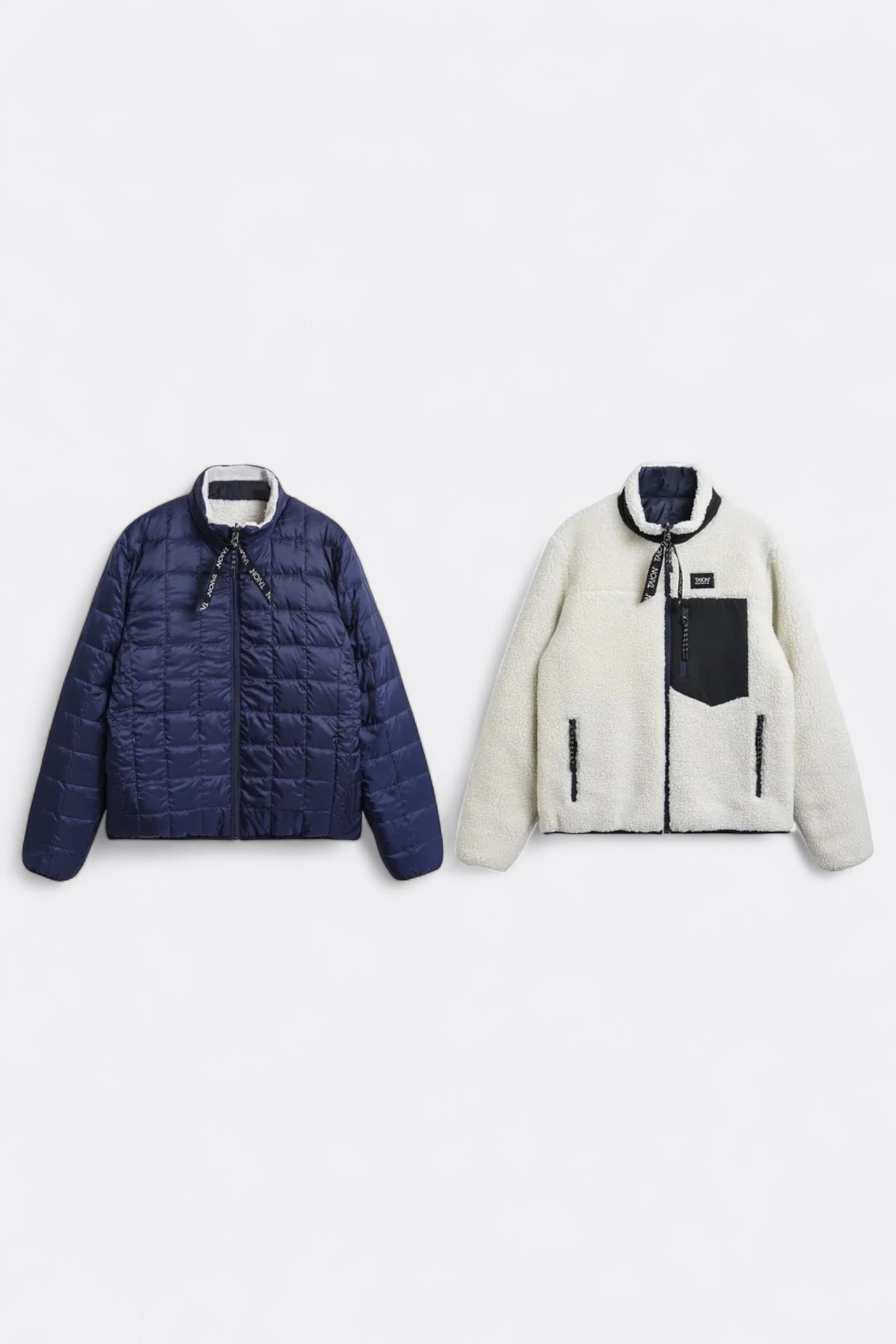 Taion - Down × Boa Reversible Down Vest (Navy / Ivory)