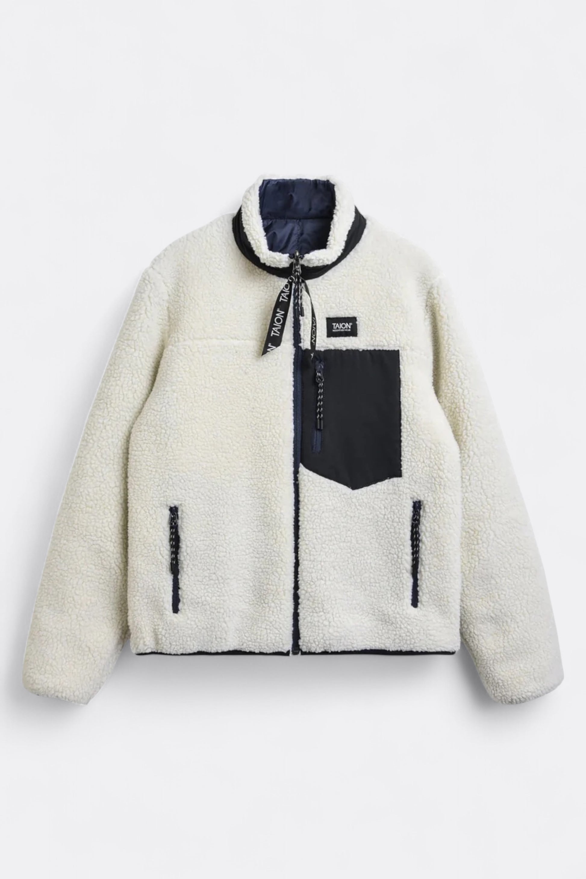 Taion - Down × Boa Reversible Down Vest (Navy / Ivory)