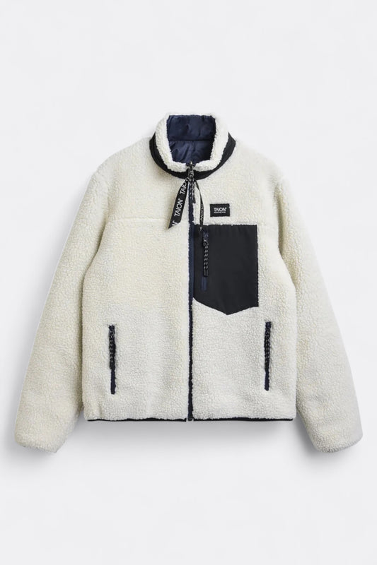 Taion - Down × Boa Reversible Down Vest (Navy / Ivory)