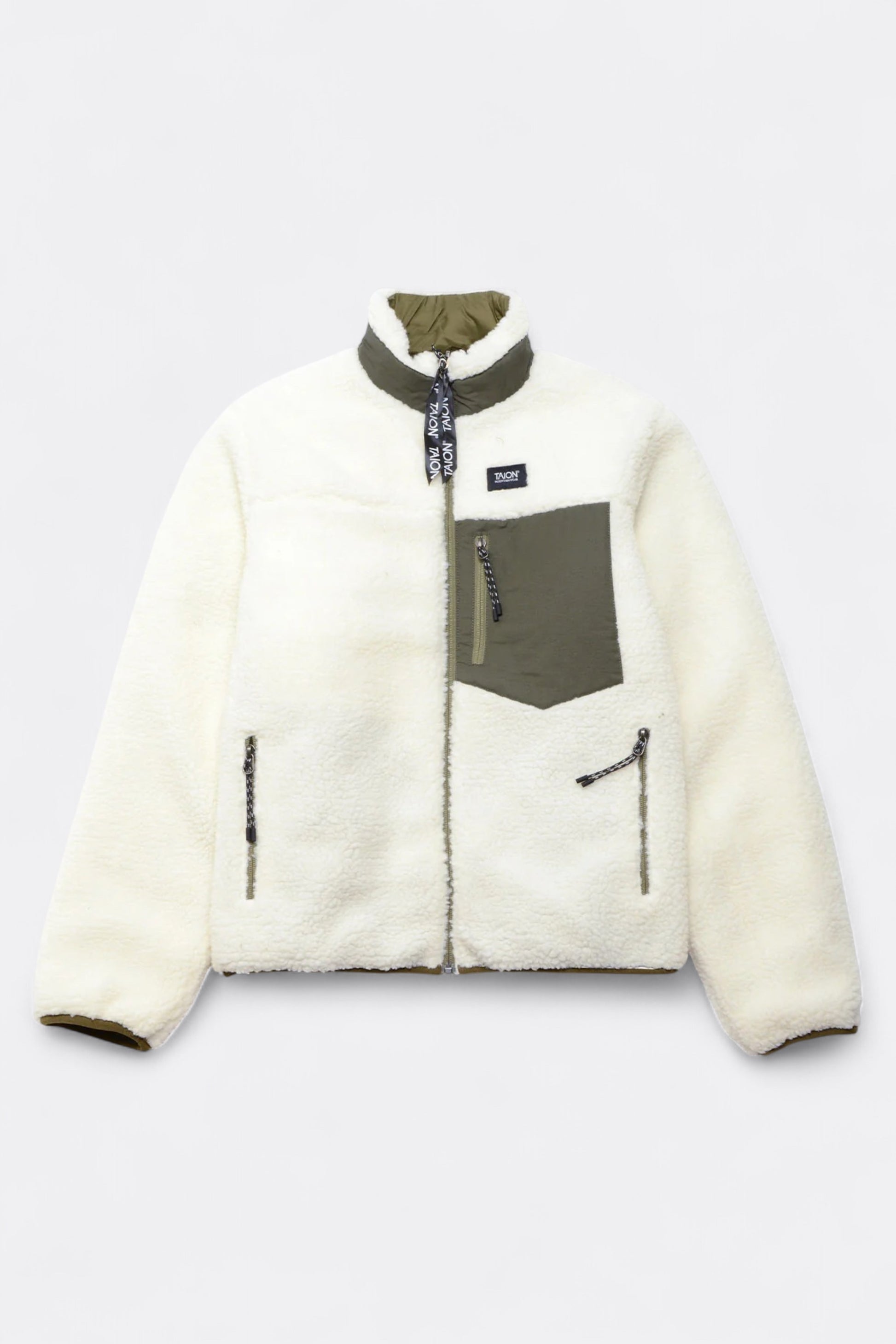 Taion - Down × Boa Reversible Down Vest (Olive / Ivory)