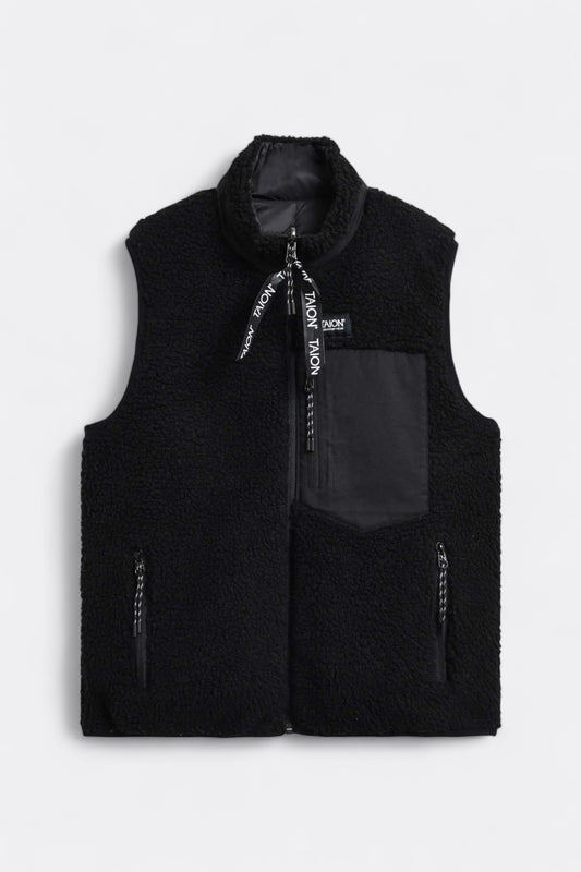 Taion - Down × Boa Reversible Down Vest (Black / Black)