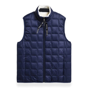 Taion -  Down × Boa Reversible Vest (Navy / Ivory)