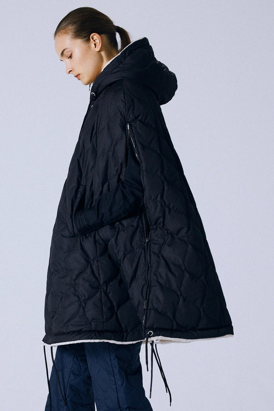 TAION - Military Down Cape (Black / Cream)