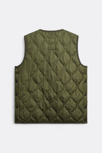 Taion - Military Zip V Neck Down Vest (Olive)