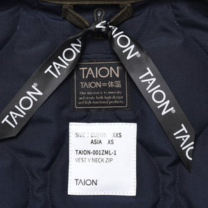 Taion - Military Zip V Neck Down Vest (Olive)
