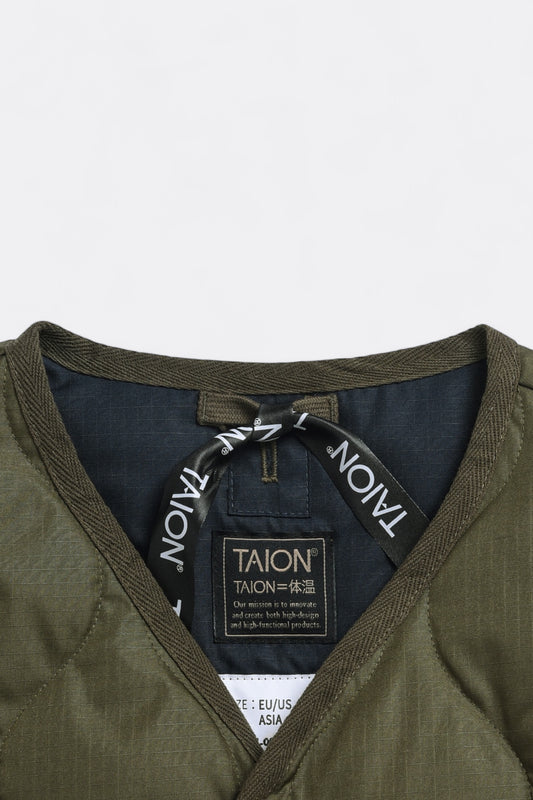 Veste Gilet Militaire Taion - Military Zip V Neck Down Vest (Olive)