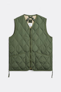 Taion - Military Zip V Neck Down Vest (Olive)