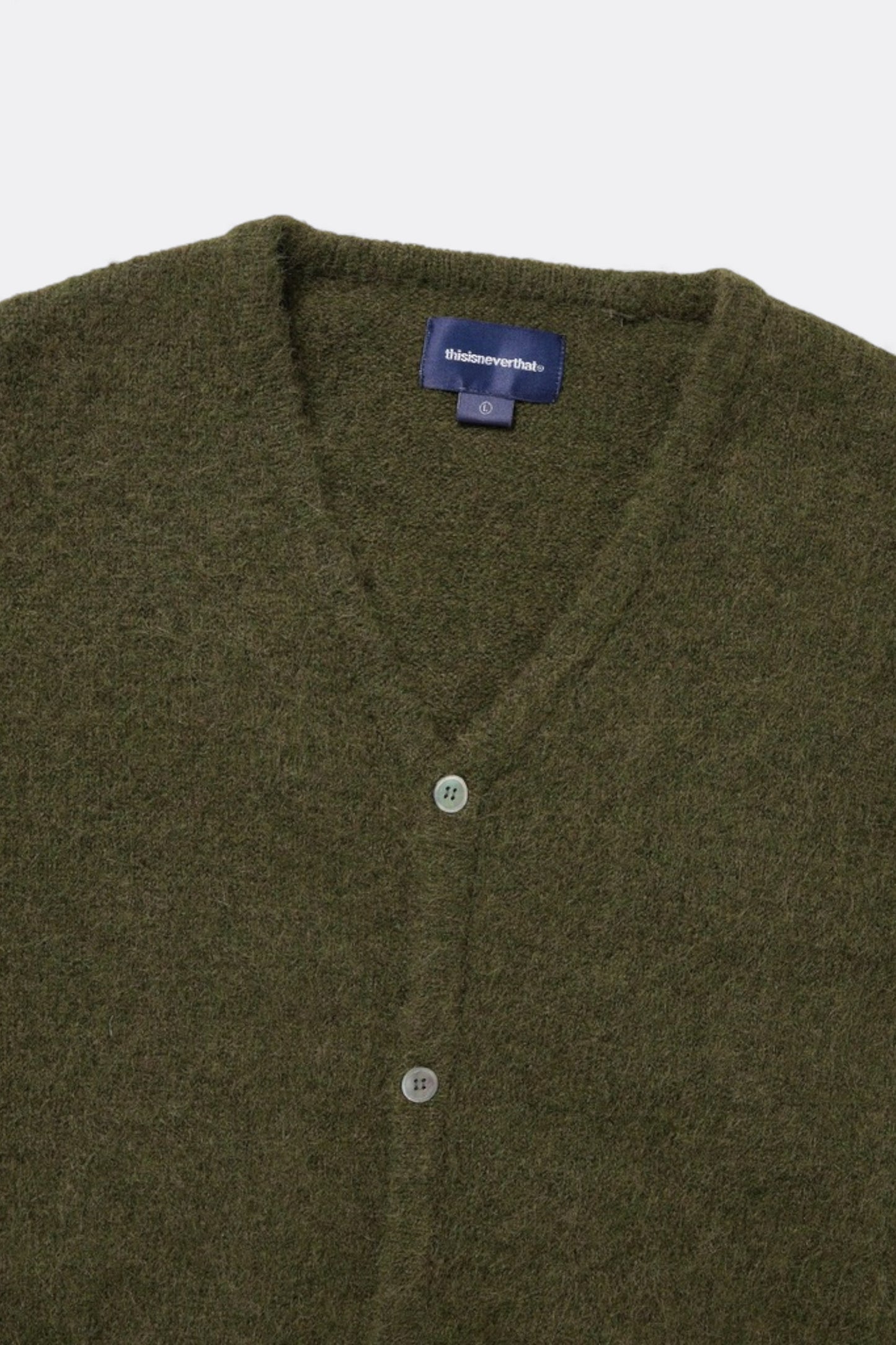 thisisneverthat - Hairy Knit Cardigan (Olive Green)