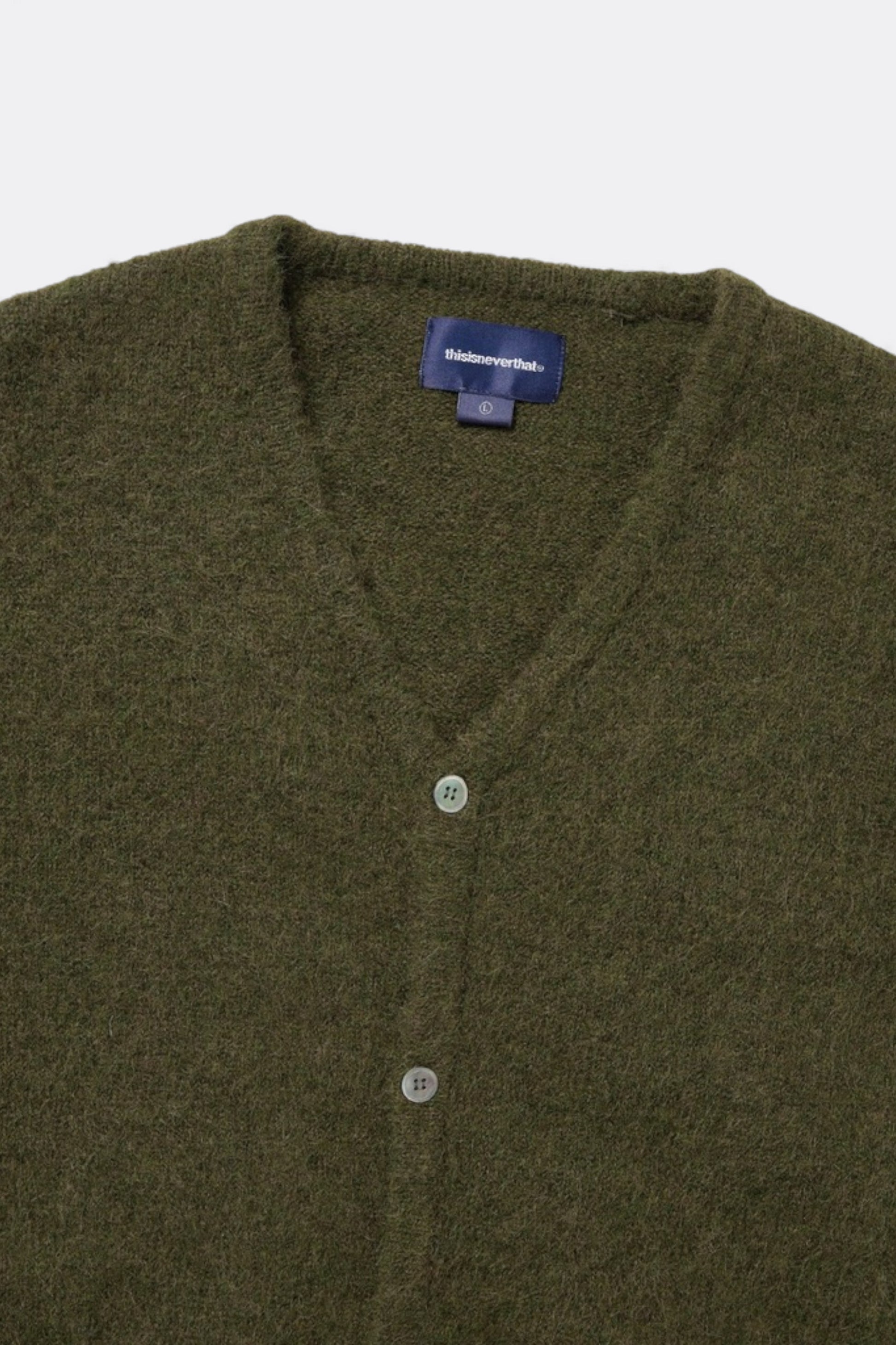 thisisneverthat - Hairy Knit Cardigan (Olive Green)