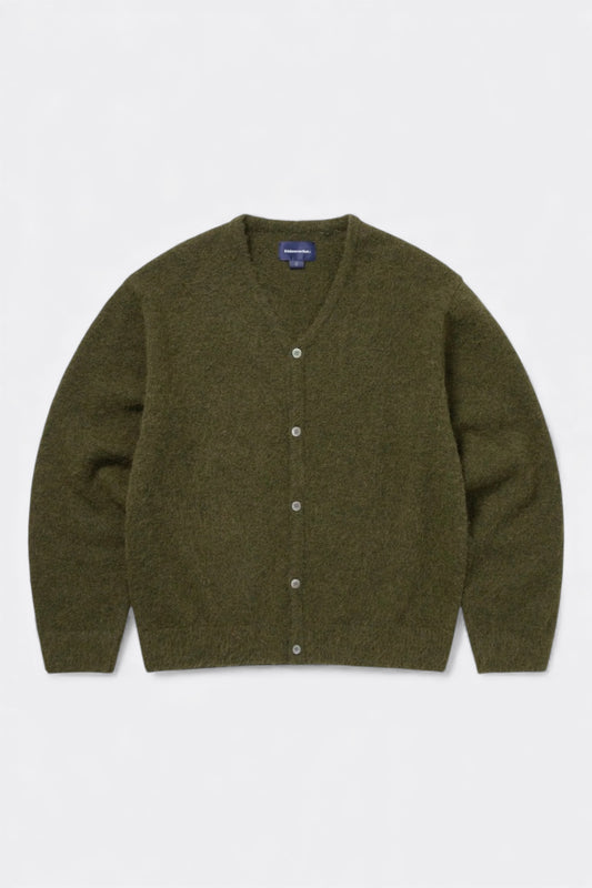 thisisneverthat - Hairy Knit Cardigan (Olive Green)