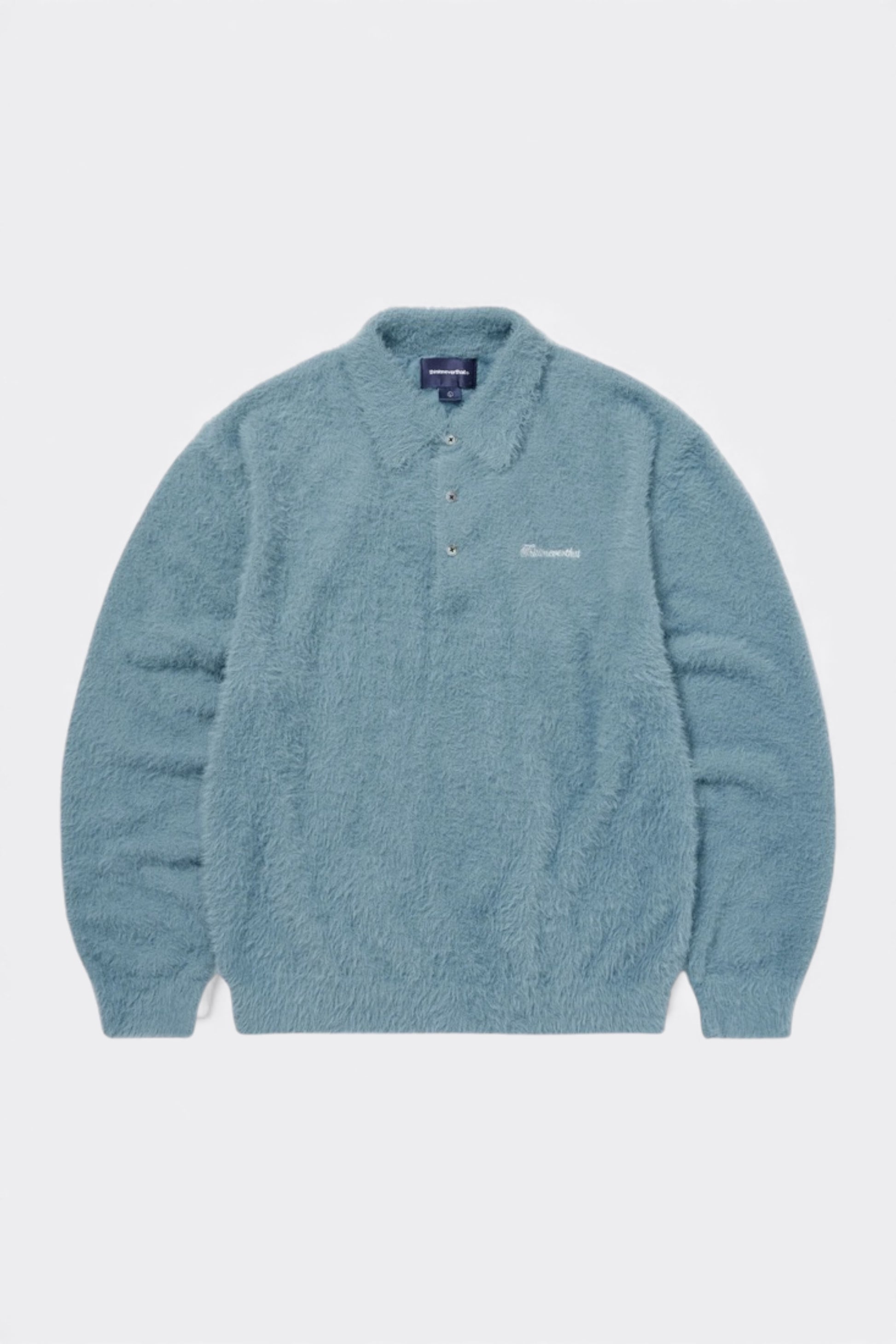 thisisneverthat - SCT-Logo Shaggy Knit Polo (Light Blue)